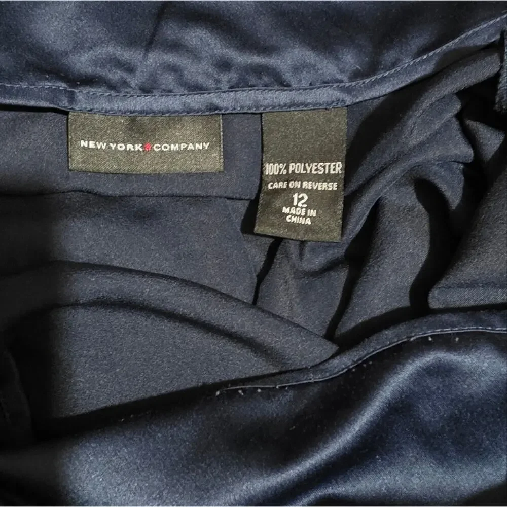 New York & Company Dark Blue A-Line Skirt